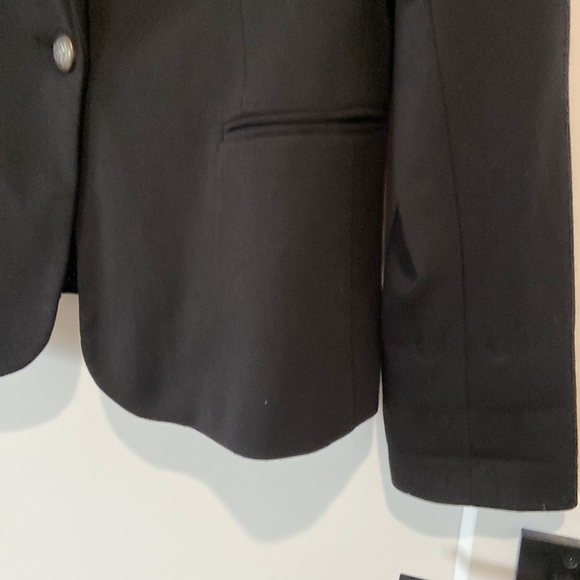 George Womens Blazer Size M Medium Black Polka Dot Lining One Button Faux Pocket - Picture 5 of 9